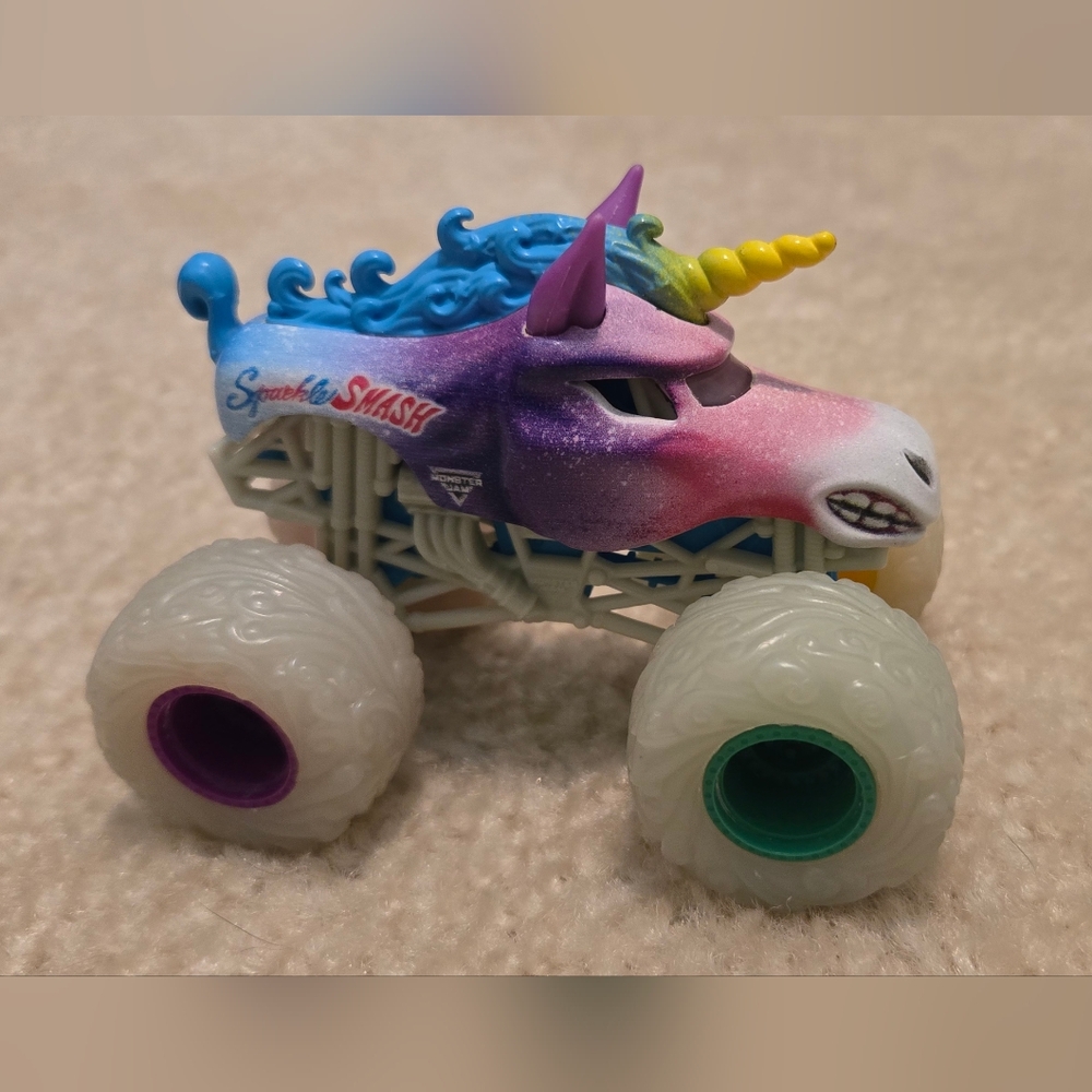 Unicorn Sparkle Smash Kids Monster Truck - Pink & Blue